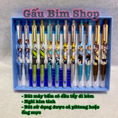 Bút máy bấm (bút mực bấm) ngòi kim tinh, ngòi trơn có thể dùng được cả mực bơm và ống mực