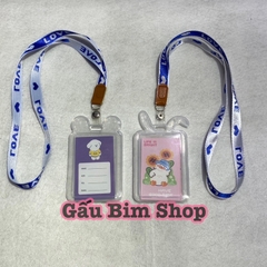 Combo 10 Bộ dây đeo thẻ tên cao cấp(mặt nhựa trong suốt + dây lụa ngang 1.5cm)