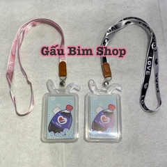 Combo 10 Bộ dây đeo thẻ tên cao cấp(mặt nhựa trong suốt + dây lụa ngang 1.5cm)