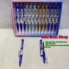 Bút máy bấm (bút mực bấm) ngòi kim tinh, ngòi trơn có thể dùng được cả mực bơm và ống mực