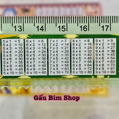 Thước kẻ nhựa 20cm có kèm bảng cửu chương