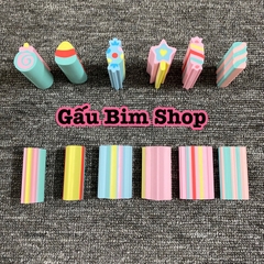 Gôm, tẩy dài 5cm, đường kính 2cm có nhiều mẫu mã đặc sắc