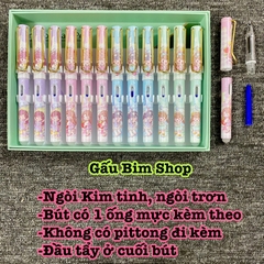 Bút máy (bút mực) ngòi Kim Tinh trơn dùng được cả mực lọ và ống mực tẩy