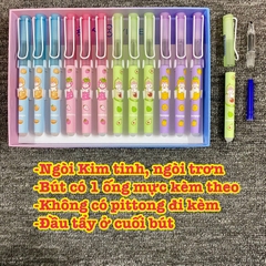 Bút máy (bút mực) ngòi Kim Tinh trơn dùng được cả mực lọ và ống mực tẩy
