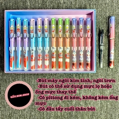 Bút máy (bút mực) ngòi Kim Tinh trơn dùng được cả mực lọ và ống mực tẩy