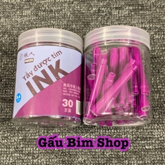 Lọ 30 ống mực bút máy hãng YIREN (tẩy xoá được) - Đầu ống 3.4mm - Màu mực chuẩn