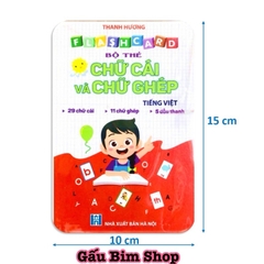 Bộ thẻ flashcard- Chữ cái và chữ ghép / Bé học Toán cho bé học tiếng việt (khổ lớn 10x15cm) - Mua càng NHIỀU giá càng RẺ