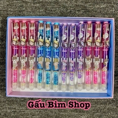 Bút máy tẩy (bút mực tẩy) thân có Nhũ nước - ngòi Kim Tinh trơn dùng được cả mực lọ và ống mực tẩy (loại ống 3.4mm)