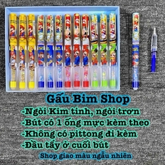 Bút máy tẩy (bút mực tẩy) thân có Nhũ nước - ngòi Kim Tinh trơn dùng được cả mực lọ và ống mực tẩy (loại ống 3.4mm)