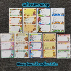 Combo 120 Nhãn vở cắt sẵn có keo dính hoạ tiết đẹp, dễ sử dụng