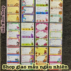 Combo 120 Nhãn vở cắt sẵn có keo dính hoạ tiết đẹp, dễ sử dụng