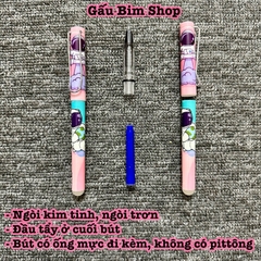 Bút máy (bút mực) ngòi Kim Tinh trơn dùng được cả mực lọ và ống mực tẩy