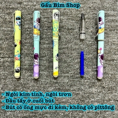 Bút máy (bút mực) ngòi Kim Tinh trơn dùng được cả mực lọ và ống mực tẩy