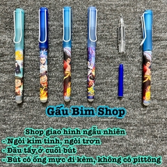 Bút máy (bút mực) ngòi Kim Tinh trơn dùng được cả mực lọ và ống mực tẩy