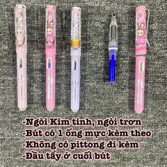 Bút máy (bút mực) ngòi Kim Tinh trơn dùng được cả mực lọ và ống mực tẩy