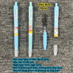 Bút máy bấm (bút mực bấm) ngòi kim tinh, ngòi trơn có thể dùng được cả mực bơm và ống mực