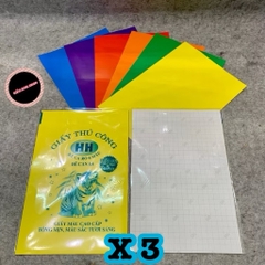 Giấy thủ công decal HH khổ A4 ( có 2 loại: loại không dính VÀ loại có dính - bóc ra là dán được)