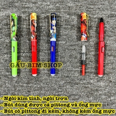 Bút máy (bút mực) ngòi Kim Tinh trơn dùng được cả mực lọ và ống mực tẩy