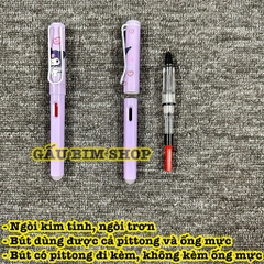 Bút máy (bút mực) ngòi Kim Tinh trơn dùng được cả mực lọ và ống mực tẩy