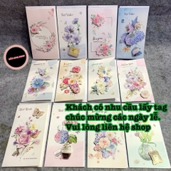 Thiệp chúc mừng 3D nổi kim tuyến kích thước: 21,5 x 12 cm (Mẫu mã thay đổi liên tục)