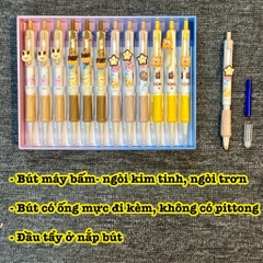 Bút máy bấm (bút mực bấm) ngòi kim tinh, ngòi trơn có thể dùng được cả mực bơm và ống mực
