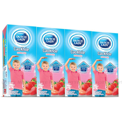 Sữa Tươi Tiệt Trùng Vị Dâu Cô Gái Hà Lan Lốc 4 Hộp 180ml