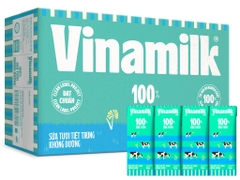 Sữa Vinamilk 100% không đường 180ml