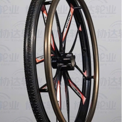 Bánh Sau Xe Lăn Điên 24 Inch Vành Đúc Lốp Đặc