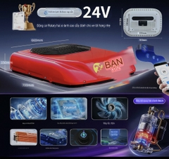 Điều Hoà Âm Trần 24V Dàn Mát Bằng Đồng Chạy Điện Ắc Quy 12-24V
