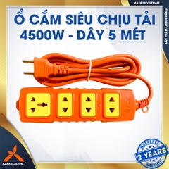 Ổ DÂY CẮM SIÊU CHỊU TẢI 4 LỖ - DÂY 5 mét