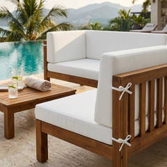L-SHAPE SOFA SET WITH WHITE CUSHION