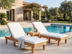 LYING CHAIR FOR POOL WITH WHITE CUSHION