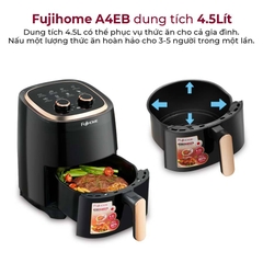 Nồi chiên không dầu 4.5L Fujihome A4EB nhập khẩu, nồi chiên mini ko dầu cơ tự ngắt 4.5 lít chống dính cao cấp