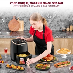Nồi chiên không dầu 4.5L Fujihome A4EB nhập khẩu, nồi chiên mini ko dầu cơ tự ngắt 4.5 lít chống dính cao cấp