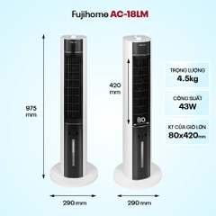 Quạt tháp hơi nước cao cấp nhập khẩu FUJIHOME AC-18LM, quạt điều hòa mini lọc ion khử khuẩn