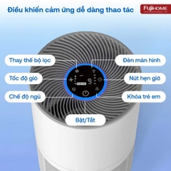 Máy lọc không khí FUJIHOME AP5Grand, màng HEPA lọc bụi mịn, kết nối WIFI điều khiển APP thông minh