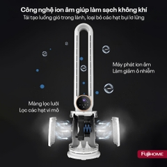 Quạt không cánh tích hợp lọc không khí bằng ion Fujihome BF-03R -động cơ không chổi than-BH 24 tháng