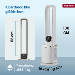Quạt không cánh lọc không khí HEPA và Ion Fujihome BF-05R-HEPA -động cơ không chổi than- BH 24 tháng