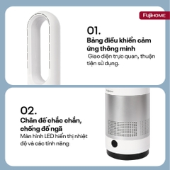 Quạt điện không cánh FUJIHOME BF18 lọc không khí Mini điều khiển từ xa