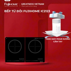 Bếp từ đôi Fujihome IC2123 | 2 vùng nấu Booster nhanh nóng | An toàn khóa trẻ em, tiết kiệm điện