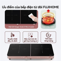 Bếp từ đôi Fujihome IC2602P - Công suất 3400W - Bảo hành 24 tháng