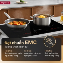 Bếp từ đôi Fujihome IC2623 nhập khẩu, bếp từ âm điện tử cảm ứng menu 5 chế độ cài đặt sẵn
