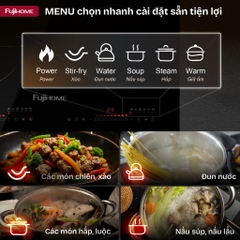 Bếp từ đôi Fujihome IC2623 nhập khẩu, bếp từ âm điện tử cảm ứng menu 5 chế độ cài đặt sẵn