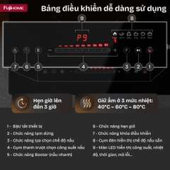 Bếp từ đôi Fujihome IC2623 nhập khẩu, bếp từ âm điện tử cảm ứng menu 5 chế độ cài đặt sẵn