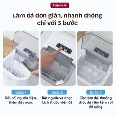 Máy làm đá viên sạch mini tự động 12kg/ngày Fujihome IM12N, máy làm đá 9 viên/lần tiện lợi tiết kiệm