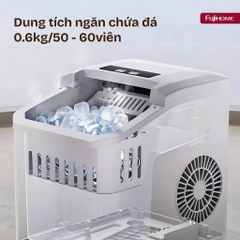 Máy làm đá viên sạch mini tự động 12kg/ngày Fujihome IM12N, máy làm đá 9 viên/lần tiện lợi tiết kiệm