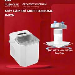 Máy làm đá viên sạch mini tự động 12kg/ngày Fujihome IM12N, máy làm đá 9 viên/lần tiện lợi tiết kiệm