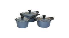 Bộ 3 nồi đúc vân đá xanh DuraRock 18, 20, 24cm; dùng cho bếp từ