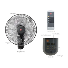 Quạt treo tường KDK, màu đen M40M(BK)