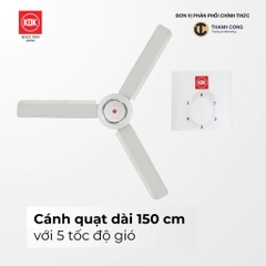 Quạt trần KDK, màu trắng bạc M60XG(SIL)